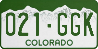 CO license plate 021GGK