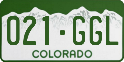 CO license plate 021GGL