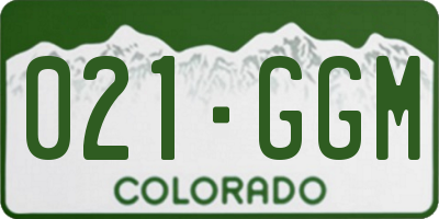 CO license plate 021GGM