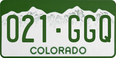 CO license plate 021GGQ