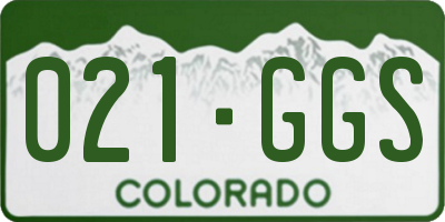 CO license plate 021GGS