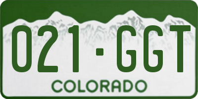 CO license plate 021GGT