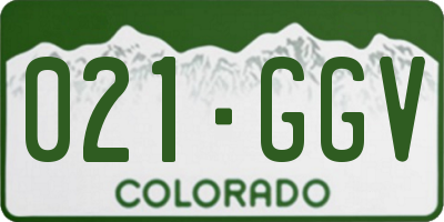 CO license plate 021GGV