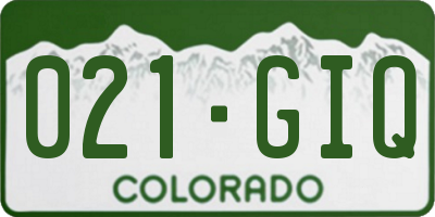 CO license plate 021GIQ