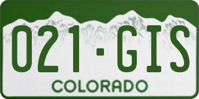 CO license plate 021GIS
