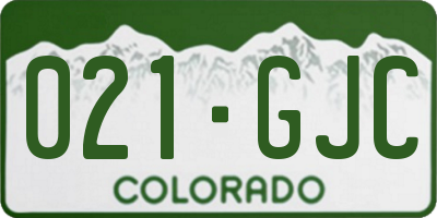 CO license plate 021GJC