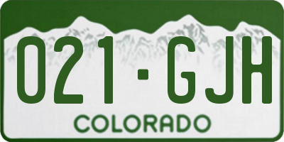 CO license plate 021GJH