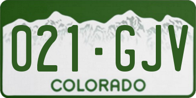 CO license plate 021GJV