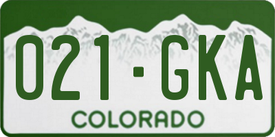 CO license plate 021GKA