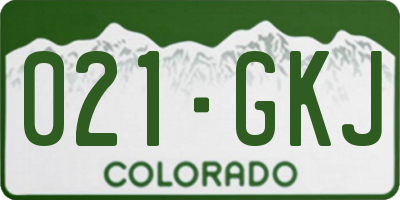 CO license plate 021GKJ