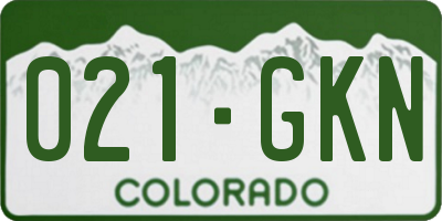 CO license plate 021GKN