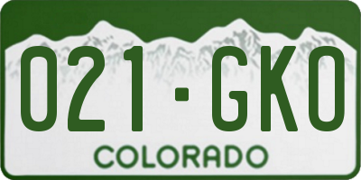 CO license plate 021GKO