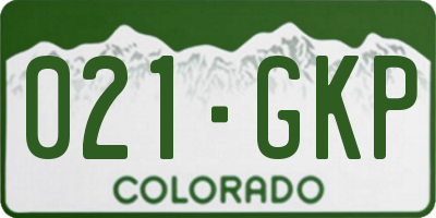 CO license plate 021GKP
