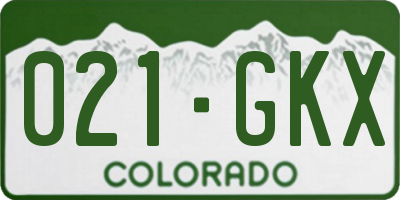 CO license plate 021GKX