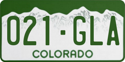 CO license plate 021GLA