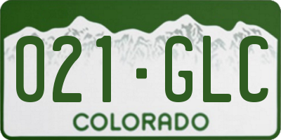 CO license plate 021GLC