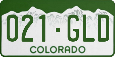 CO license plate 021GLD