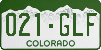 CO license plate 021GLF