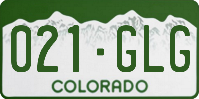 CO license plate 021GLG