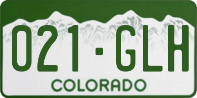 CO license plate 021GLH