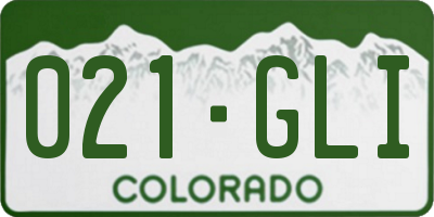 CO license plate 021GLI