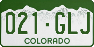 CO license plate 021GLJ
