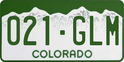CO license plate 021GLM