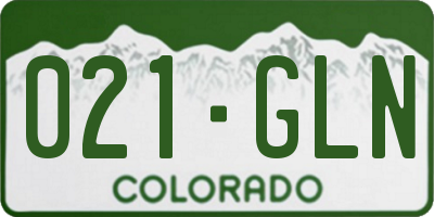 CO license plate 021GLN