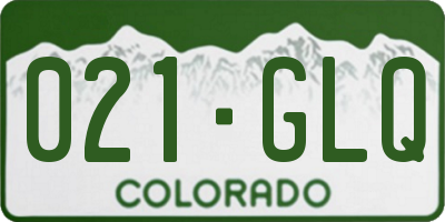 CO license plate 021GLQ