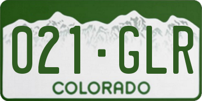 CO license plate 021GLR