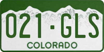 CO license plate 021GLS