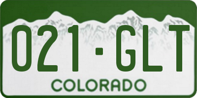 CO license plate 021GLT