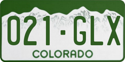 CO license plate 021GLX