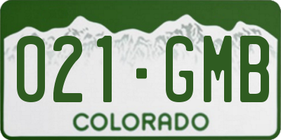 CO license plate 021GMB