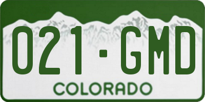 CO license plate 021GMD