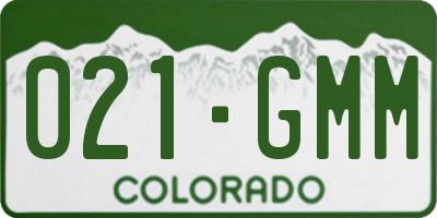 CO license plate 021GMM