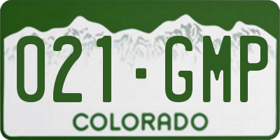 CO license plate 021GMP