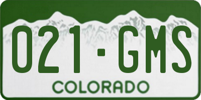 CO license plate 021GMS