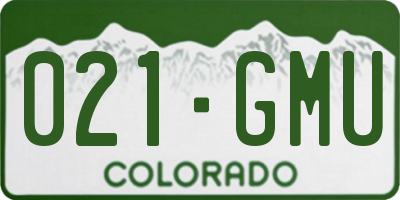 CO license plate 021GMU