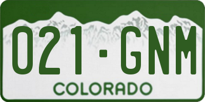 CO license plate 021GNM