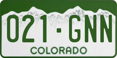 CO license plate 021GNN
