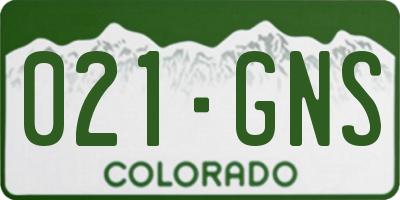 CO license plate 021GNS