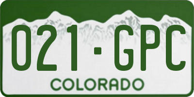 CO license plate 021GPC
