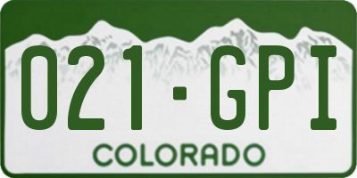 CO license plate 021GPI