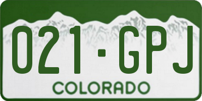 CO license plate 021GPJ