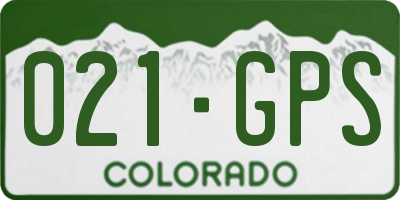 CO license plate 021GPS
