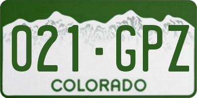 CO license plate 021GPZ