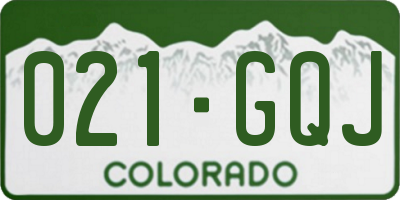 CO license plate 021GQJ