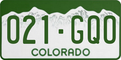 CO license plate 021GQO