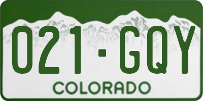 CO license plate 021GQY